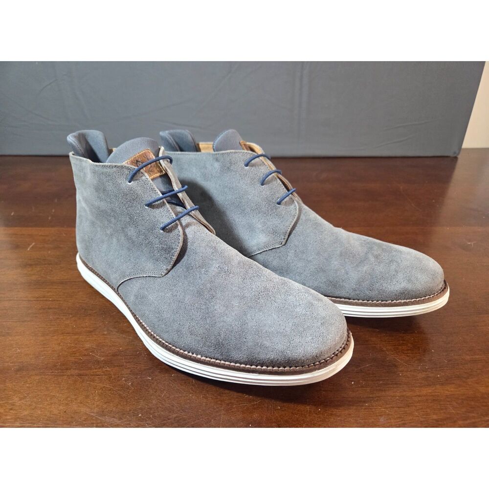 Martin Dingman Gray Suede Chukka Boots 12M Made in Brazil Casual Dress